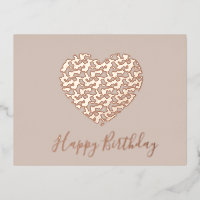 Cheetah Animal Print Heart Happy Birthday Blush