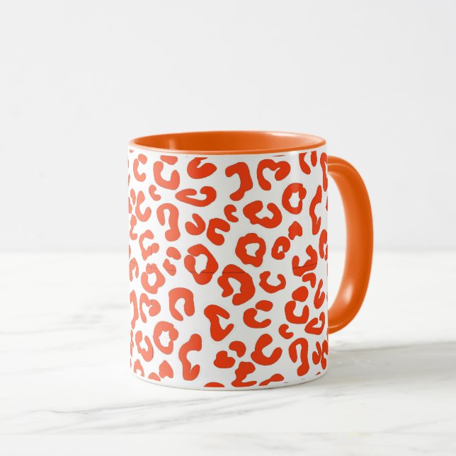 Cheetah Animal Print in Orange und White Tasse (VorderseiteRechts)