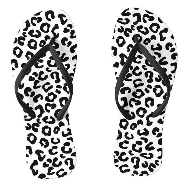 Cheetah Animal Print in Schwarzweiß Flip Flops (Fußbett)