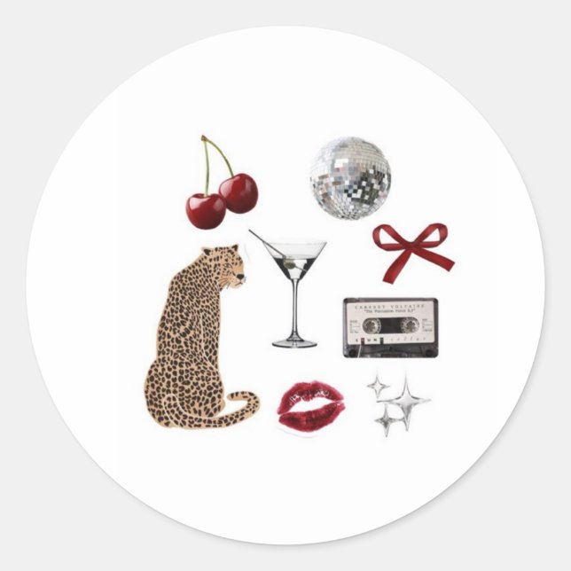 Cheetah-Aufkleber Runder Aufkleber (Vorderseite)