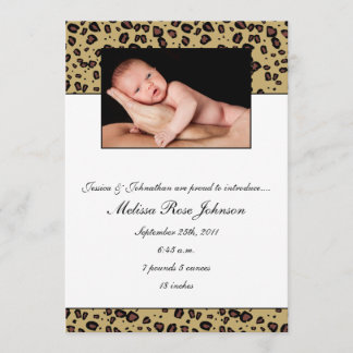 Cheetah Baby Birth Ankündigung