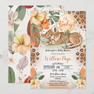 Cheetah Baby Dusche Einladung Safari Baby
