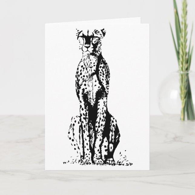 Cheetah Birthday Card Karte (Vorderseite)
