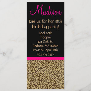 Cheetah Birthday Einladung