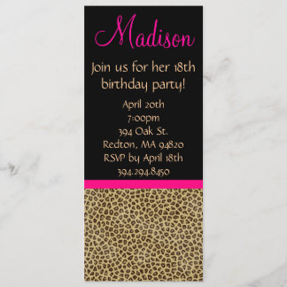 Cheetah Birthday Einladung