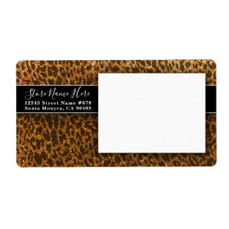 Cheetah Black Gold Glitzer Leopard Animal Print