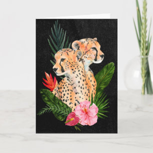 Cheetah Bouquet Karte