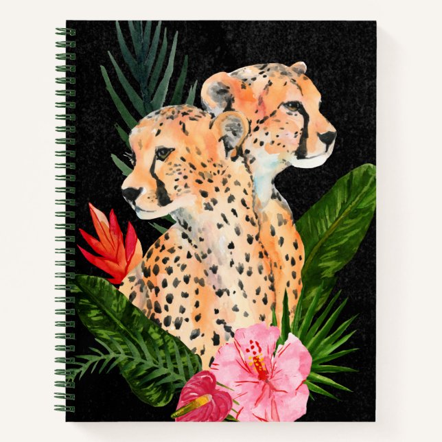 Cheetah Bouquet Notizbuch (Vorderseite)