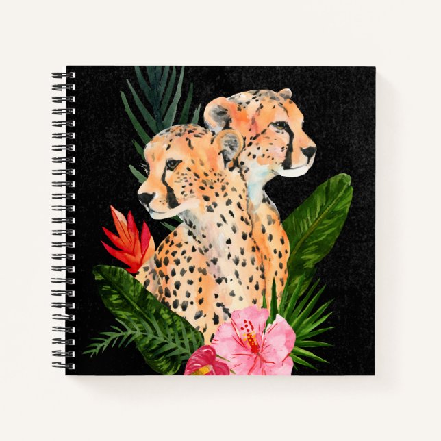 Cheetah Bouquet Notizbuch (Vorderseite)
