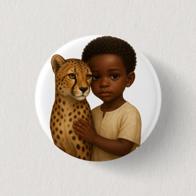Cheetah & Boy: Bond of the wild and innocent Button (Vorderseite)