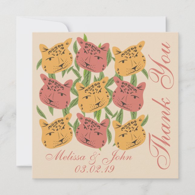 Cheetah Brautparty Jungle Pflanze Einladung (Vorderseite)