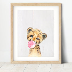 Cheetah Bubble Jungle Safari Kinderzimmer Kunst Dr Poster