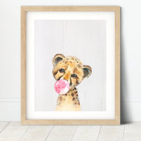 Cheetah Buble Jungle Safari Kinderzimmer Kunstdruc