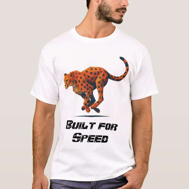 Cheetah Built for Speed titled T-Shirt (Vorderseite)