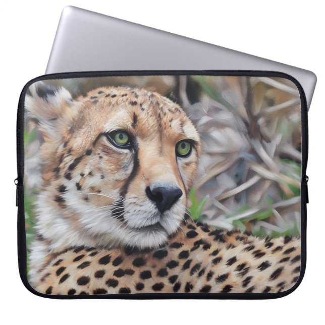 Cheetah Cat Nature Laptop Sleeve Cover (Vorderseite)
