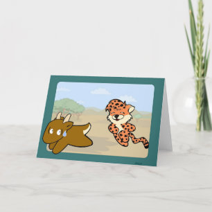 Cheetah Chasing Antelope Karte
