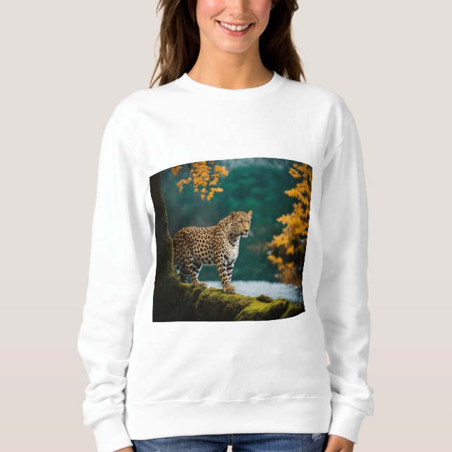 "Cheetah Chic Scarf: Entfesseln Sie Ihren wilden S Sweatshirt (Vorderseite)