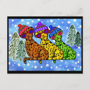 Cheetah Cool Cats Schneekatzen Tageskarten Postkarte