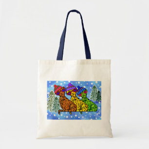 Cheetah-coole Katzen-Schnee-TagesLeinwand-Tasche Tragetasche