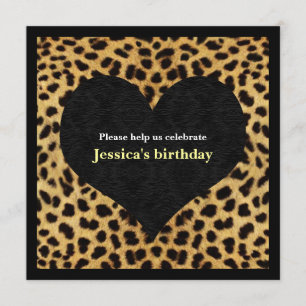 Cheetah-Druck-Party Einladung
