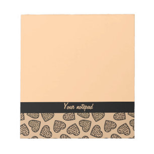 Cheetah Druckherzen Notepad Notizblock