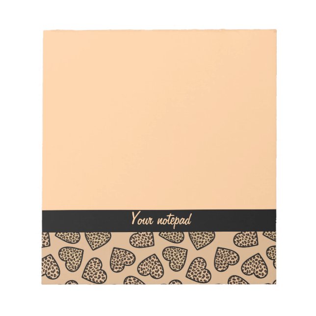 Cheetah Druckherzen Notepad Notizblock (Vorderseite)