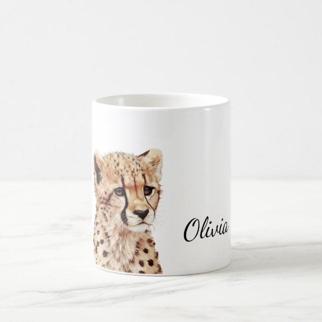 Cheetah Face Personalisiert Kaffeetasse (Mittel)