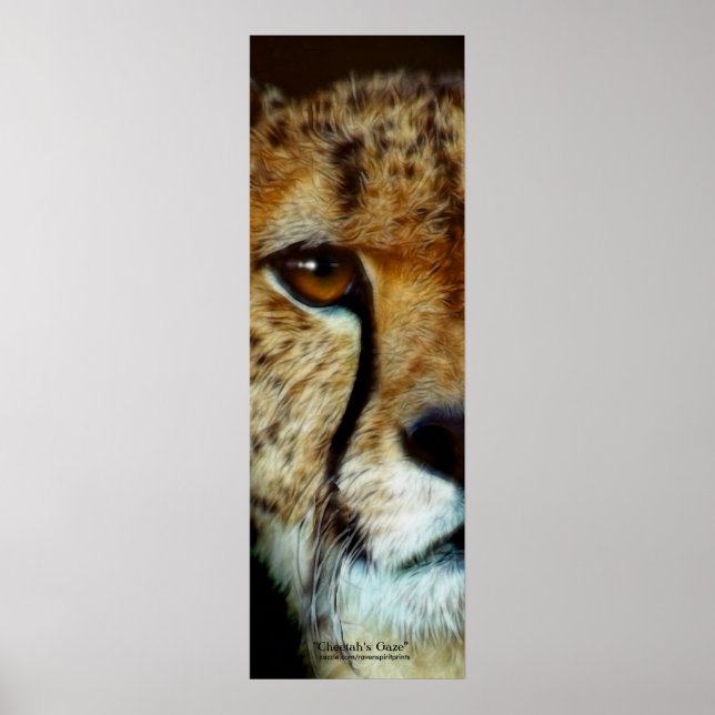 CHEETAH FACE Vertical Art Poster (Vorne)