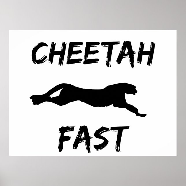 Cheetah Fast Funny Running Poster Wand Kunst (Vorne)