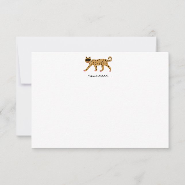 Cheetah Flat Notecard Dankeskarte (Vorderseite)