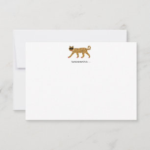 Cheetah Flat Notecard Dankeskarte