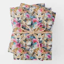 Cheetah Floral Boho Wasserfarben-Muster