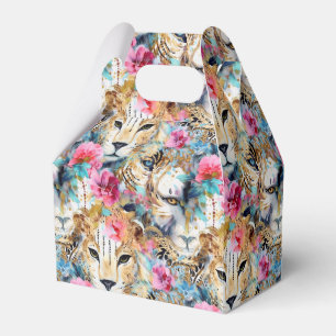 Cheetah Floral Boho Wasserfarben-Muster Geschenkschachtel