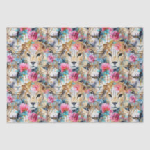 Cheetah Floral Boho Wasserfarben-Muster