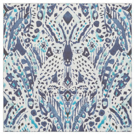 CHEETAH FRIEND Ikat Tribal in Indigo Stoff