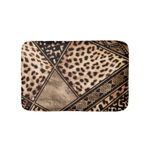 Cheetah Fur mit ethnischen Ornamenten Badematte