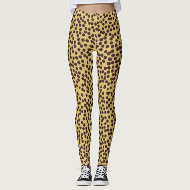 Cheetah Fur Muster All-Over-Print-Leggings Leggings (Vorderseite)