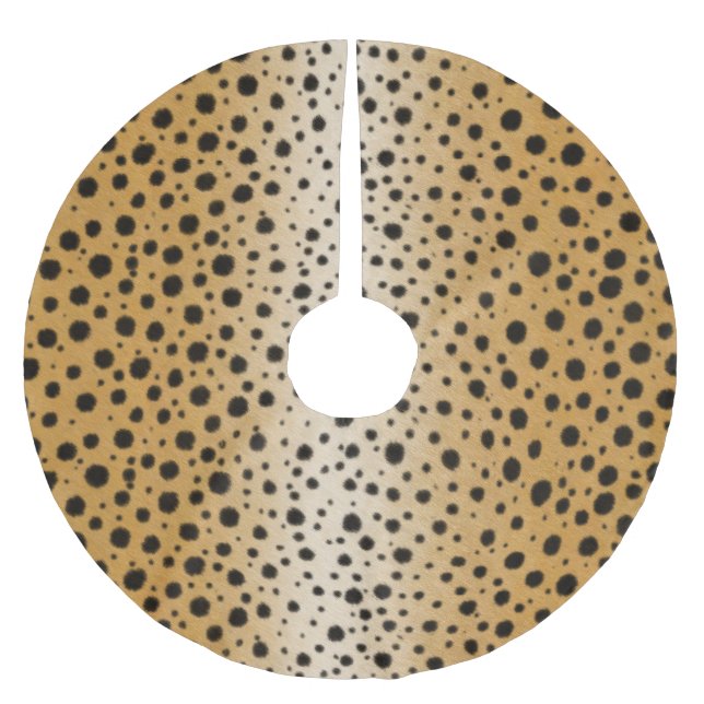 Cheetah Fur realistische Exotic Animal Print Luxus Polyester Weihnachtsbaumdecke (Vorderseite)