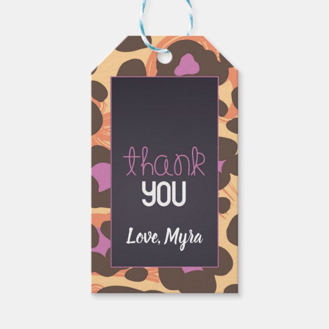 Cheetah Gift Tag Geschenkanhänger (Vorderseite)