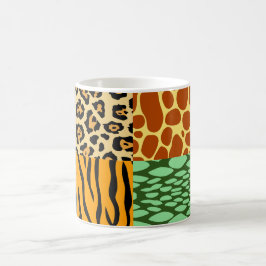 Cheetah, Giraffe, Tiger und Schlange Kaffeetasse