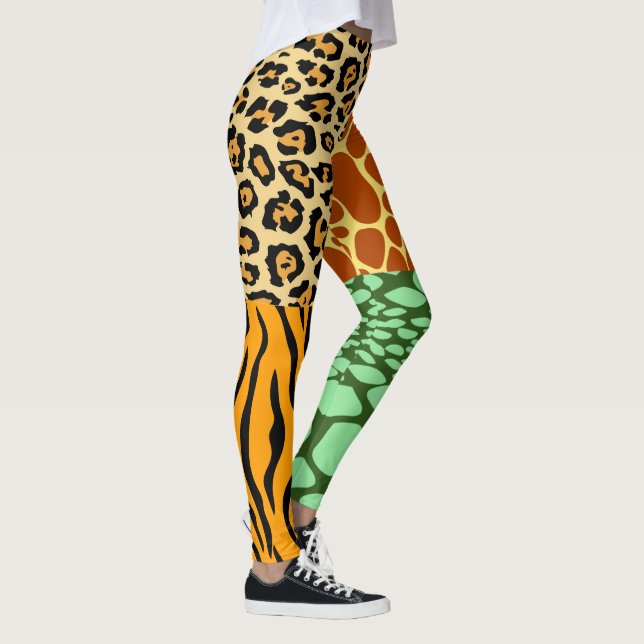 Cheetah, Giraffe, Tiger und Schlange Leggings (Rechts)