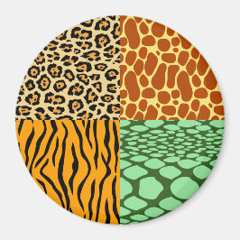 Cheetah, Giraffe, Tiger und Schlange Magnet