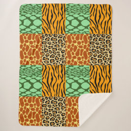 Cheetah, Giraffe, Tiger und Schlange Sherpadecke