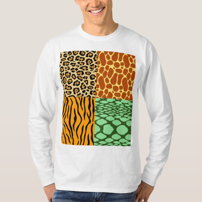 Cheetah, Giraffe, Tiger und Schlange T-Shirt (Vorderseite)