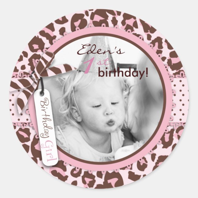 Cheetah Girl Foto Sticker (Vorderseite)