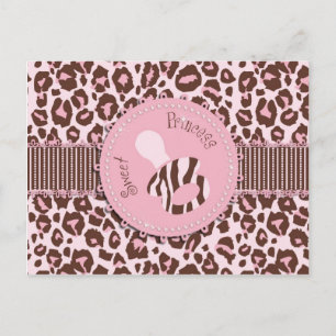 Cheetah Girl Postcard Pink B Postkarte
