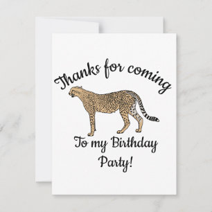 Cheetah Happy Birthday Dankeskarte