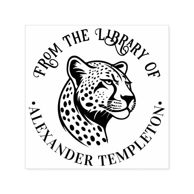 Cheetah Head #1P Bibliotheksname Permastempel (Design)