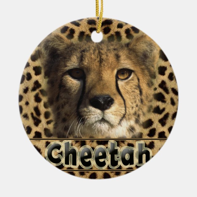 CHEETAH HEAD KERAMIK ORNAMENT (Vorne)