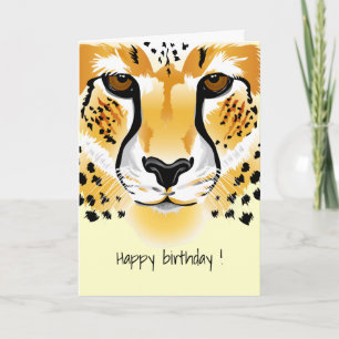 Cheetah Head nah-up Illustration Geburtstag Karte